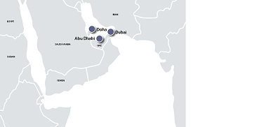 Map of cruise embarkation ports for Dubai & Arabian Gulf region
